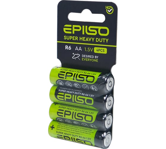 Элементы питания Epilso солевой r6/aa 1.5v шт на блистере EPB-R6-4SC