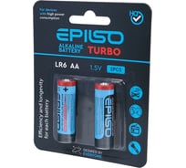 Элементы питания Epilso пальчиковый lr6/aa 1.5v turbo 2 шт на блистере EPB-LR6-2BC-T
