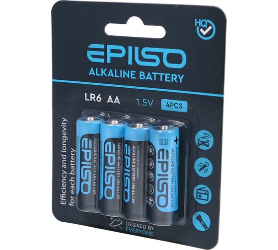 Элементы питания Epilso пальчиковый lr6/aa 1.5v 4 шт на блистере EPB-LR6-4BC