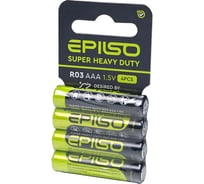 Элементы питания Epilso солевой r03/aaa 4 shrink card 1.5v EPB-R03-4SC