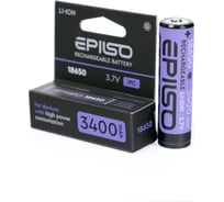 Аккумулятор Epilso Li-ion 18650 3400mah 3.7v с защитой EPB-18650-3.4-WP 28264184