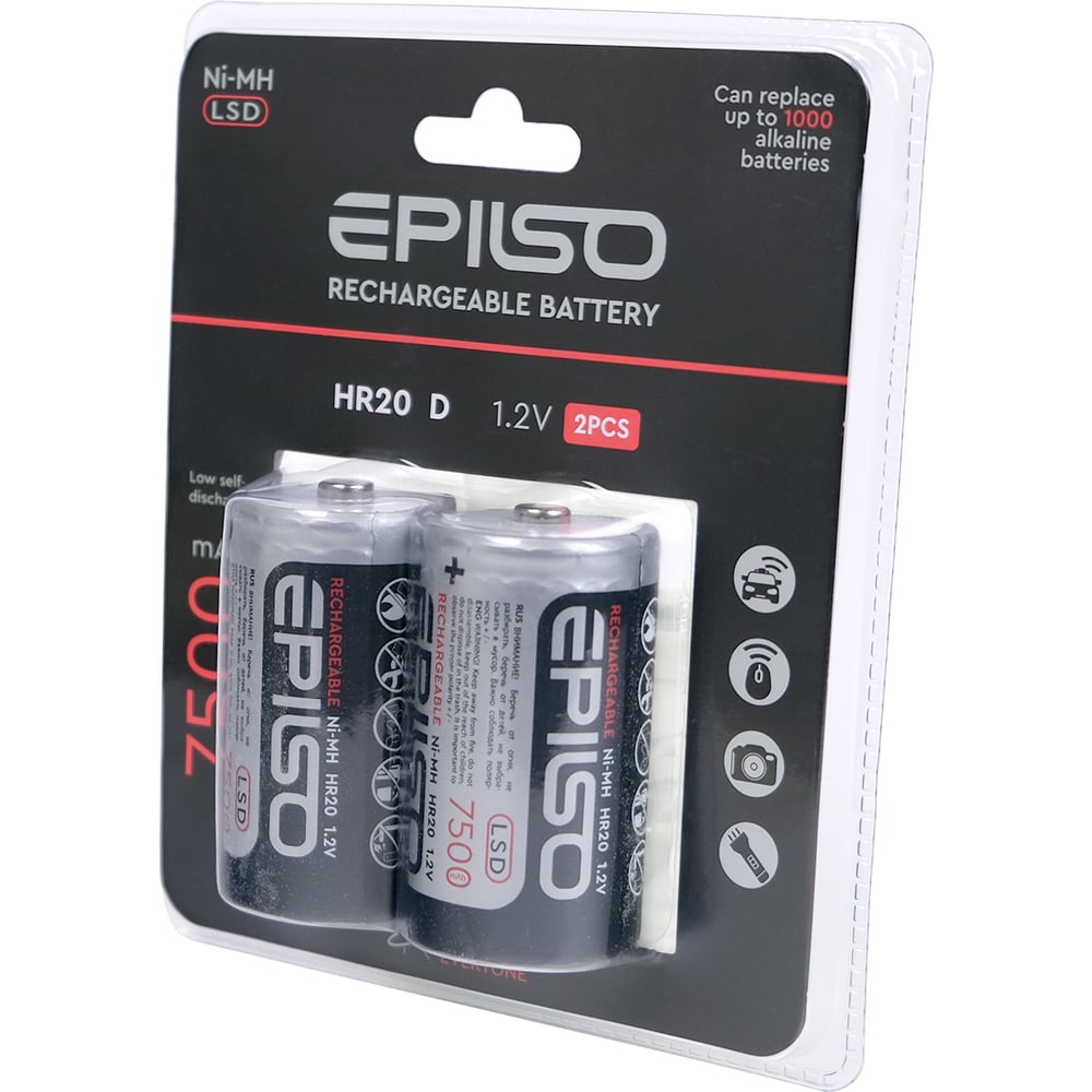 Никель-металл-гидридный аккумулятор Epilso (nimh)hr20/d 7500mah 2bc 1 ...