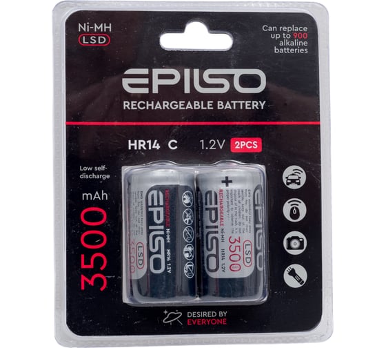 Никель-металл-гидридный аккумулятор Epilso (nimh)hr14/c 3500mah 2bc 1.2v lsd EPB-HR14-3.5-LSD 1