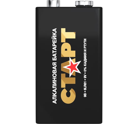 Щелочная батарейка СТАРТ 9v "крона" 6lr61-bl1 n 1шт 19129