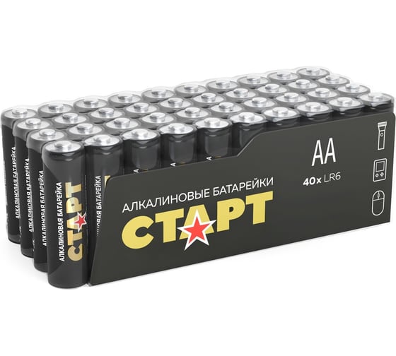 Алкалиновые батарейки СТАРТ lr6-b40 n аа 40шт 19145 1