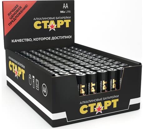 Комплект щелочных батареек СТАРТ lr03-sh4-box n 96шт 19138