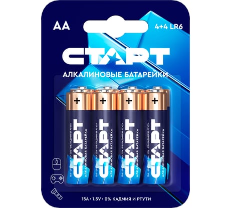 Алкалиновые батарейки СТАРТ lr6-bl8 n аа 8шт 19207