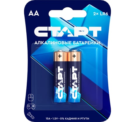 Алкалиновые батарейки СТАРТ lr6-bl2 n аа 2шт 19144