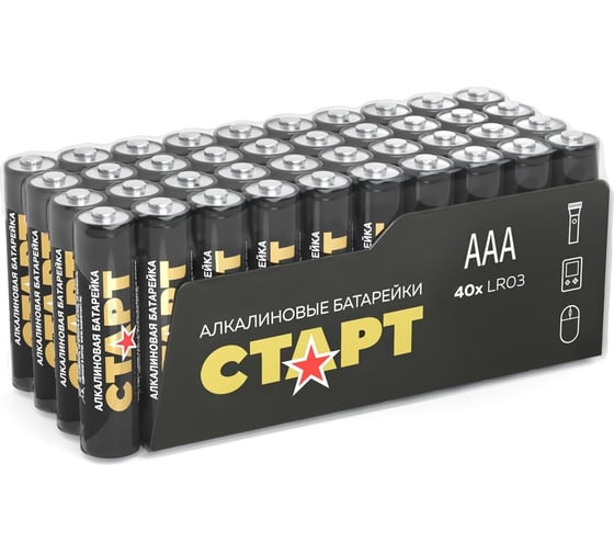 Алкалиновые батарейки СТАРТ lr03-b40 n ааа 40шт 19209