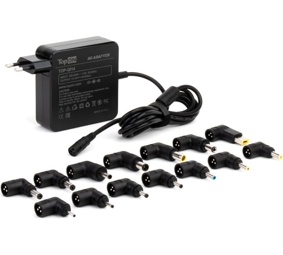 Универсальный блок питания для ноутбуков TopON 90W 15V-20V 6A (14 коннекторов) TOP-QI14