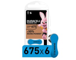 Батарейки Duracell, Hearing Aid для слуховых аппаратов в размере 675, 6шт Б0039182
