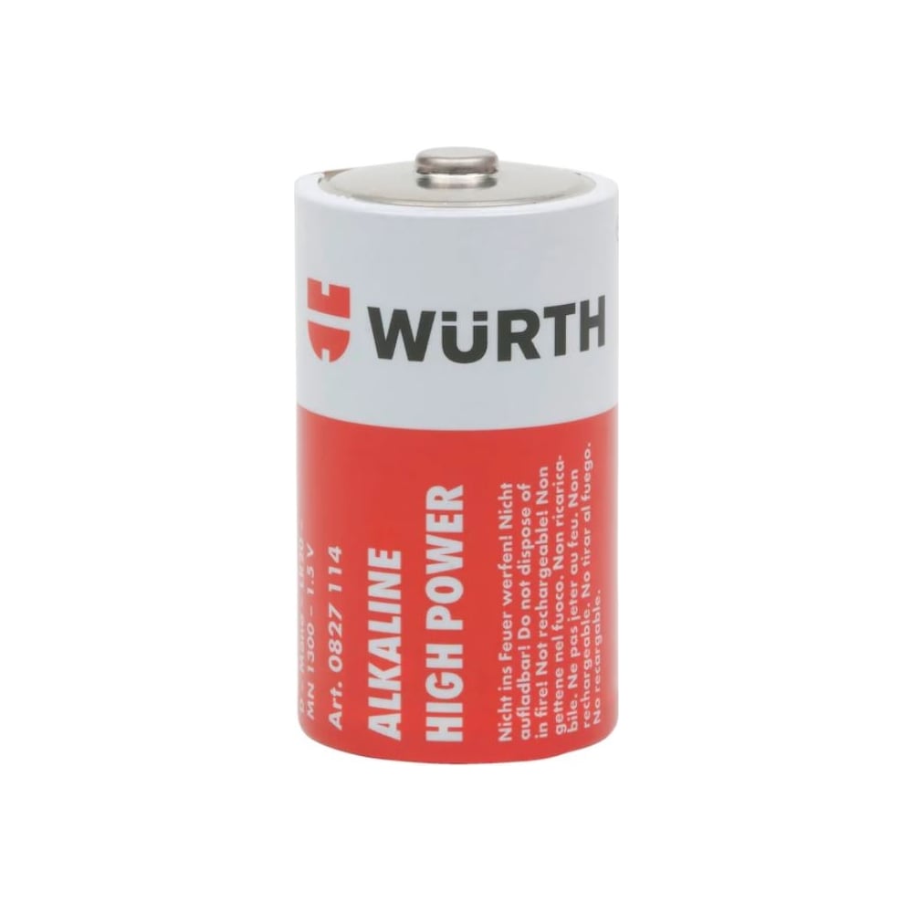 Батарейка wurth батарейка-d-mono-1. 5v-high-power упаковка 2 шт 0827114