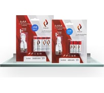 Комплект аккумуляторов Рубин Li-ion usb type C, АА 1,5 В 2400mwh 4шт/уп + ААA 1,5В 600mwh 4шт/уп РЭ-2400/4-600/4