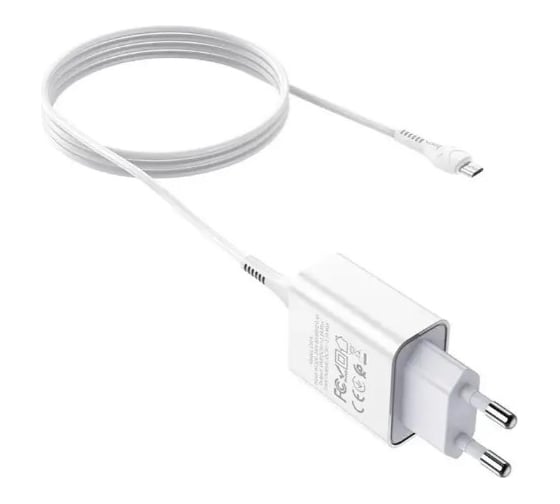 Сетевое зарядное устройство Hoco c81a asombroso 1xusb, 2.1а + usb кабель microusb, 1м (белый) 0L-00049103