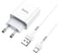 Сетевое зарядное устройство Hoco C81A asombroso 1xusb, 2.1а + USB/Type-C 1м, белый, блистер, 6931474727961 2