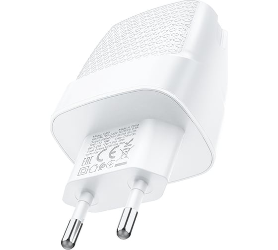 Сетевое зарядное устройство Hoco c85a bright 1xusb, 1xusb-c, 3а, pd20w, qc3.0 (белый) 0L-00050622