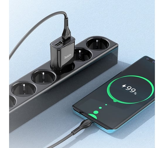 Сетевое зарядное устройство Hoco c88a star 2xusb, 2.4а (черный) 0L-00057528