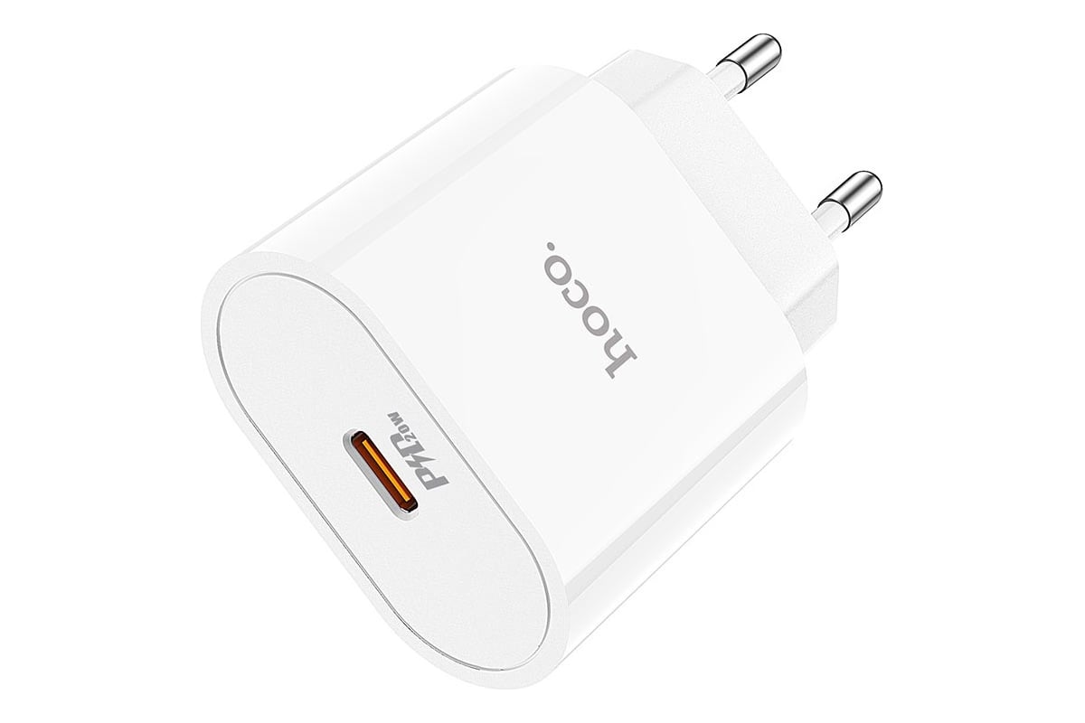 Сетевое зарядное устройство Hoco c94a metro 1xusb-c, 3а, pd20w, + usb-c  кабель lightning 8-pin, 1м (белый) 0L-00054477