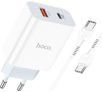 Сетевое зарядное устройство Hoco c97a 1xusb qc3.0, 1xusb-с pd20w + usb-c кабель type-c, 1 м (белый) 0L-00056010