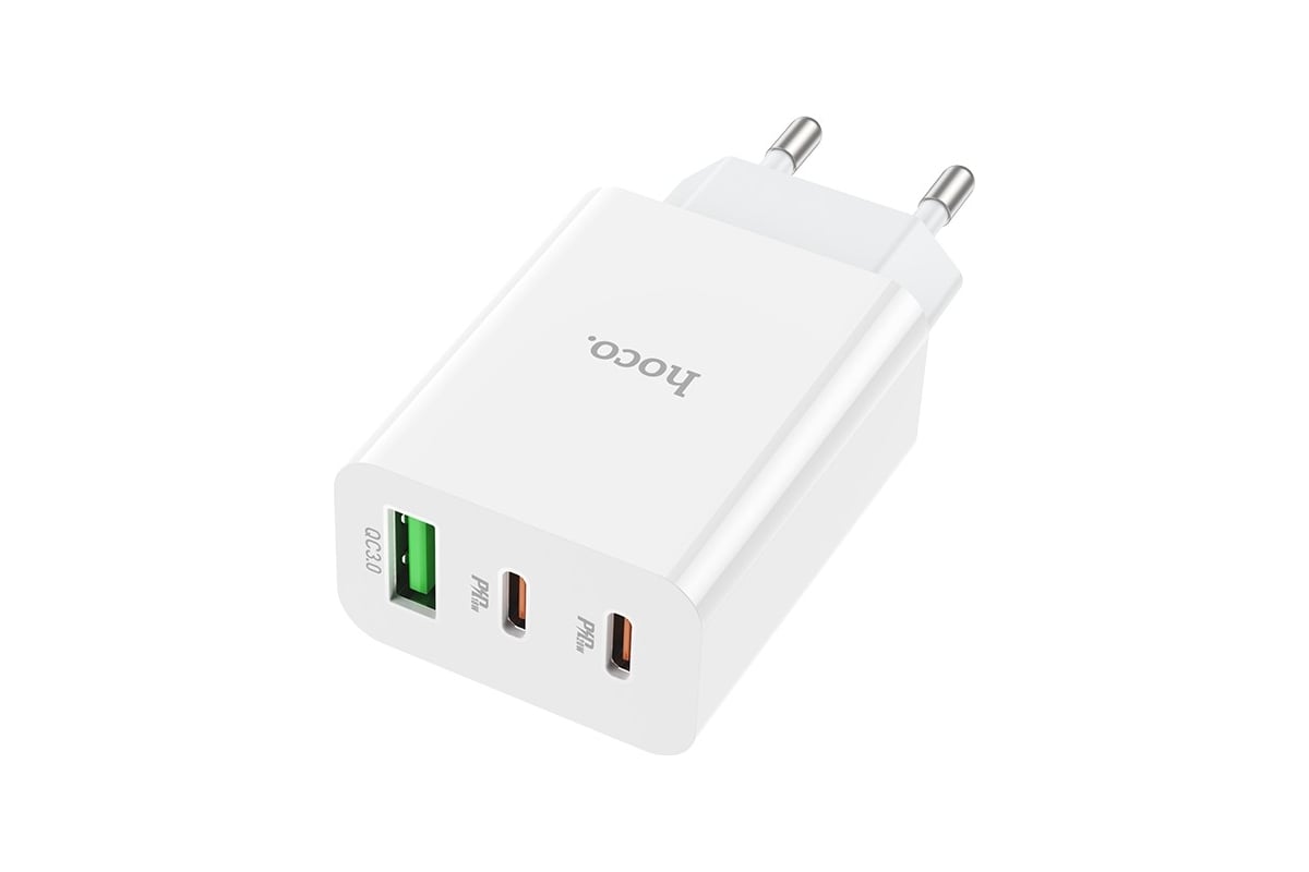 Сетевое зарядное устройство Hoco c99a 1xusb, 2xusb-c, 3а, pd20w, qc3.0  (белый) 0L-00057529