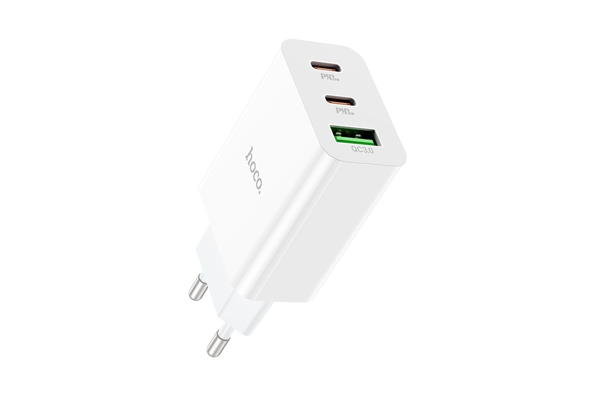 Сетевое зарядное устройство Hoco c99a 1xusb, 2xusb-c, 3а, pd20w, qc3.0  (белый) 0L-00057529 - выгодная цена, отзывы, характеристики, фото - купить  в Москве и РФ