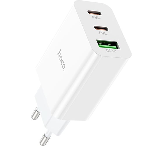 Сетевое зарядное устройство Hoco c99a 1xusb, 2xusb-c, 3а, pd20w, qc3.0 (белый) 0L-00057529