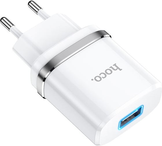 Сетевое зарядное устройство Hoco n1 ardent 1xusb, 2.4а, led (белый) 0L-MG-WF336 1