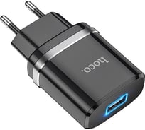 Сетевое зарядное устройство Hoco n1 ardent 1xusb, 2.4а, led (черный) 0L-MG-WF335 28114694