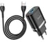 Сетевое зарядное устройство Hoco n1 ardent 1xusb, 2.4а, led + usb кабель type-c, 1м (черный) 0L-MG-WF339 2