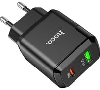 Сетевое зарядное устройство Hoco n5 favor 1xusb, 1xusb-c, 3а, pd20w, qc3.0 (черный) 0L-00050619