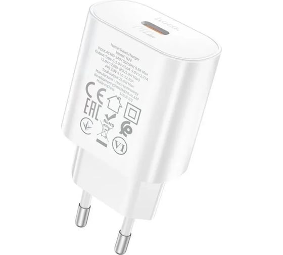 Сетевое зарядное устройство Hoco n22 jetta 1xusb-c, 3а, pd25w, qc3.0 (белый) 0L-00050940