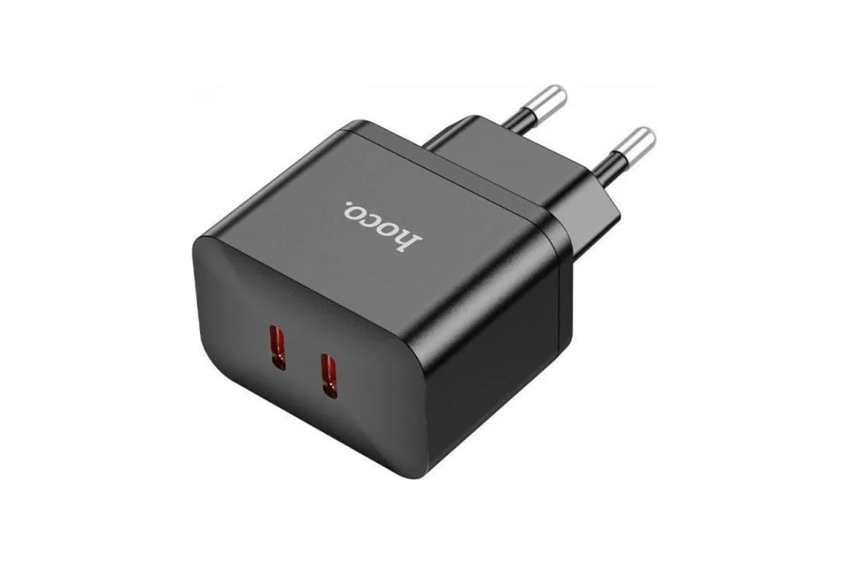 Сетевое зарядное устройство Hoco n29 triumph 2xusb-c, 3а, pd35w, qc3.0, gan  (черный) 0L-00057043