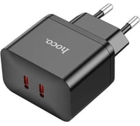 Сетевое зарядное устройство Hoco n29 triumph 2xusb-c, 3а, pd35w, qc3.0, gan (черный) 0L-00057043
