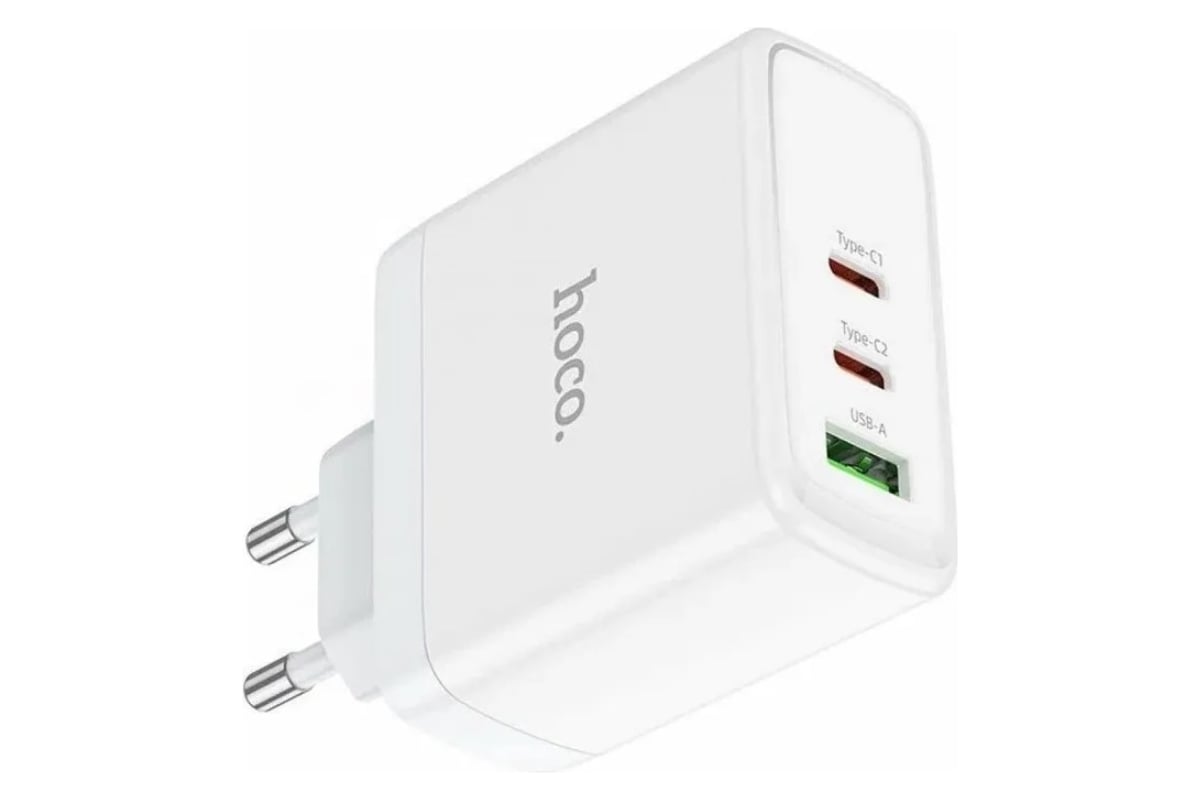 Сетевое зарядное устройство Hoco n30 glory 1xusb, 2xusb-c, 3а, pd65w,  qc3.0, gan (белый) 0L-00057042