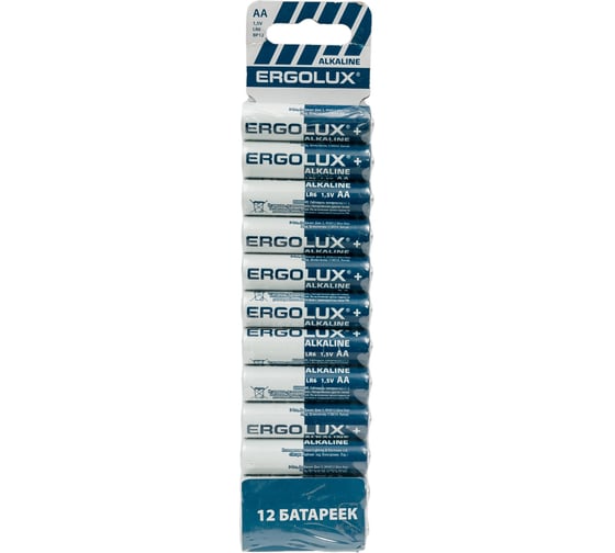 Батарейка Ergolux Alkaline bp12 lr6 промо, 1.5в 15199