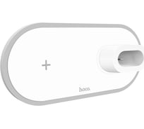 Беспроводное зарядное устройство Hoco cw21 wisdom 3в1 для смартфона/iwatch/airpods, 10w/2w/3w, 1м (белый) 0L-00043610