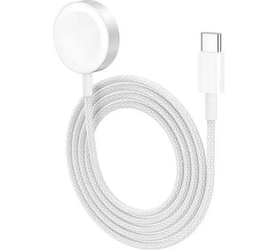 Беспроводное зарядное устройство Hoco cw46 для iwatch 1-8/se/se2/ultra, 5v/0.35a, магнитное, 1м (белый) 0L-00058986
