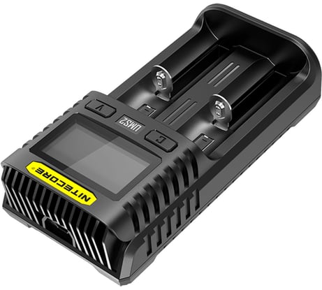 Зарядные устройства ums2 18650/21700 на 2 акб intellicharge v2 совместим с li-ion/imr и ni-mh/ni-cd аккумуляторами с автоматическим определением Nitecore 18546