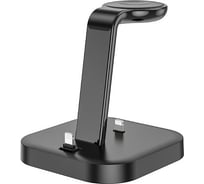 Зарядная станция Hoco cw43 graceful 3в1 для смартфона/iwatch/tws, 5w/2,5w (черный) 0L-00057351