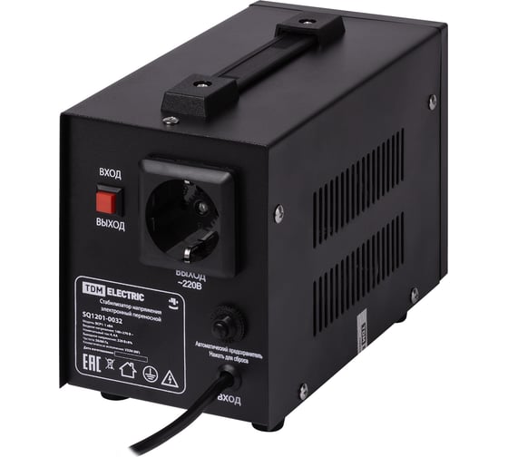 Стабилизатор напряжения TDM ELECTRIC БСР1-1,0 кВА электронный переносной SQ1201-0032