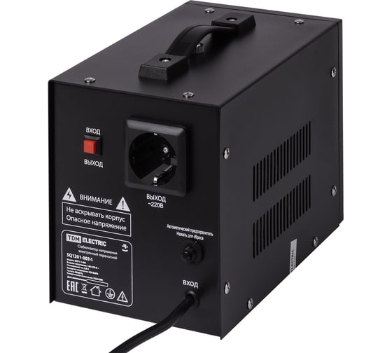 Стабилизатор напряжения TDM ELECTRIC БСР1-2,0 кВА электронный переносной SQ1201-0034