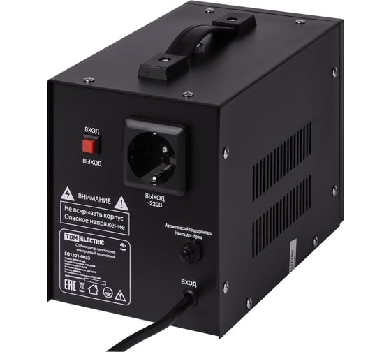 Стабилизатор напряжения TDM ELECTRIC БСР1-1,5 кВА электронный переносной SQ1201-0033