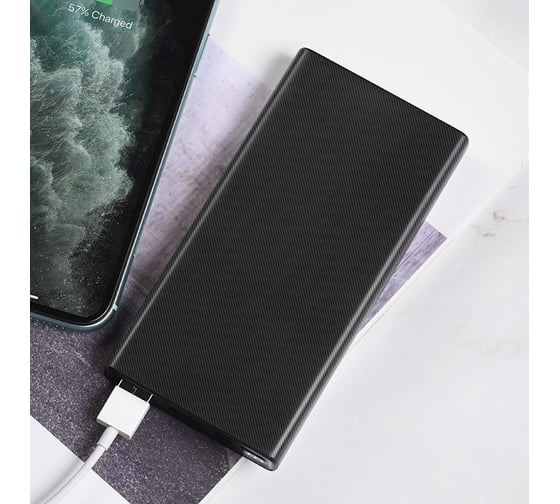 Внешний акб Hoco j55 neoteric 10000mah, 2xusb, 2а, led, li-ion (черный) 0L-00047395