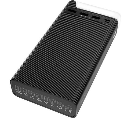 Внешний акб Hoco j62 jove 30000mah, 3xusb, 2а, led, светильник, li-pol (черный) 0L-00049113 1