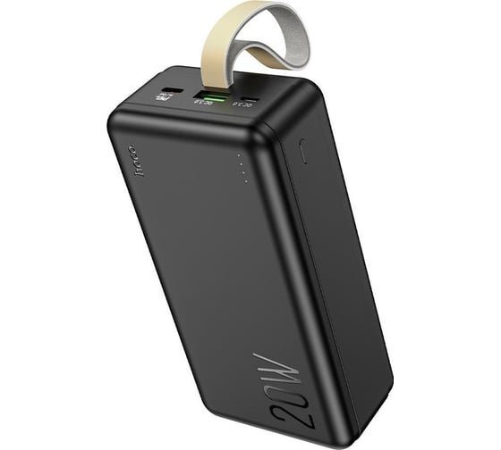 Внешний акб Hoco j87b tacker 30000mah, 1xusb, 1xusb-c, 1xmicrousb, 3а, pd20w, qc3.0, led, li-pol (черный) 0L-00057078