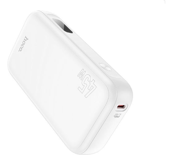 Внешний акб Hoco j98 cool 15000mah, 1xusb, 1xusb-c, 3а, qc3.0, pd45w, led, li-pol (белый) 0L-00057359
