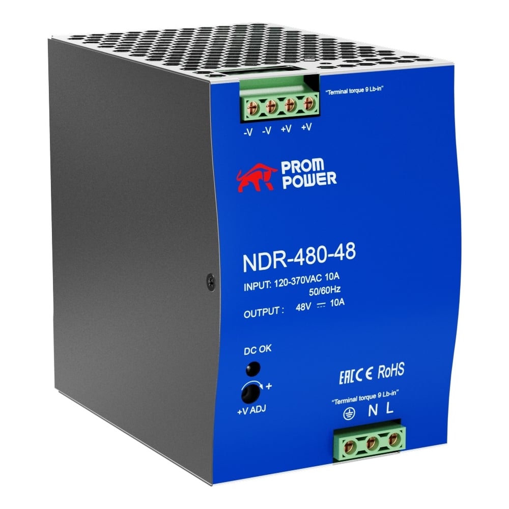 Источник питания Prompower ndr-480-48, на выходе 48 в dc, 10 а, 480 вт.  входное 85-264 в ac (120-370 в dc) NDR48048 - выгодная цена, отзывы,  характеристики, 1 видео, фото - купить в Москве и РФ