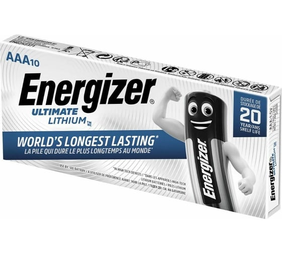 Батарейки Energizer Ultimate Lithium R03/AAA (L92) 10BL блистер 10 шт. 7638900343533