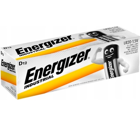 Батарейки Energizer Industrial LR20/E92/D DP12 большие, коробка 12 шт. 7638900361087 1