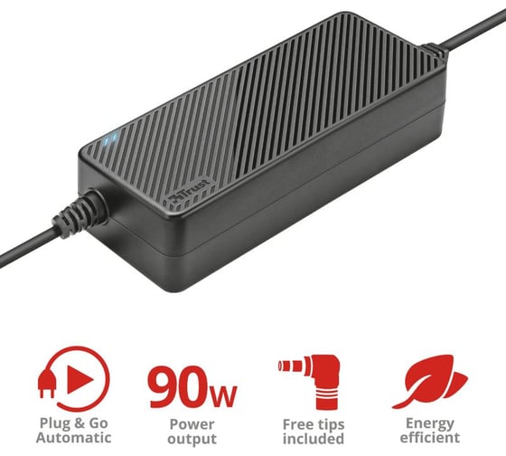 Универсальный блок питания Trust Plug&Go 90Вт Smart д/ноутбуков 20194